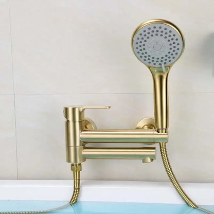 Modern brushed gold bathtub shower set with faucet for bathroom