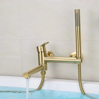 Modern brushed gold bathtub shower set with faucet for bathroom