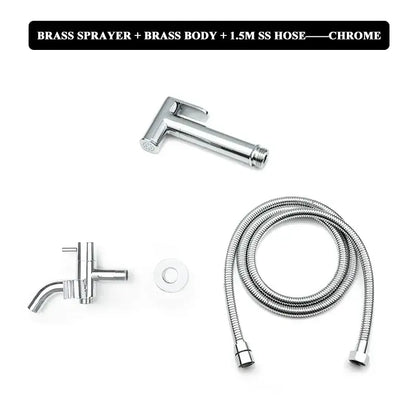 Modern brushed gold bidet faucet set bathroom handheld shower sprayer