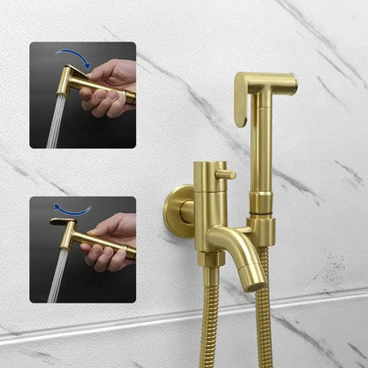Modern brushed gold bidet faucet set bathroom handheld shower sprayer