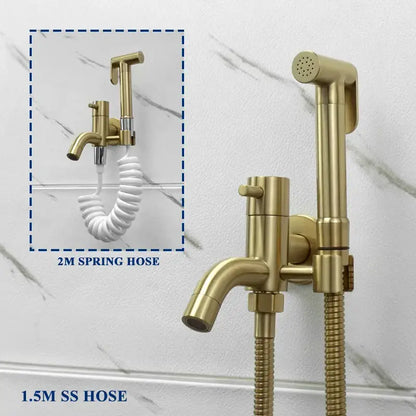 Modern brushed gold bidet faucet set bathroom handheld shower sprayer