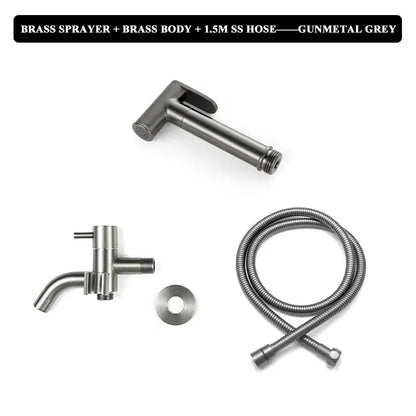 Modern brushed gold bidet faucet set bathroom handheld shower sprayer