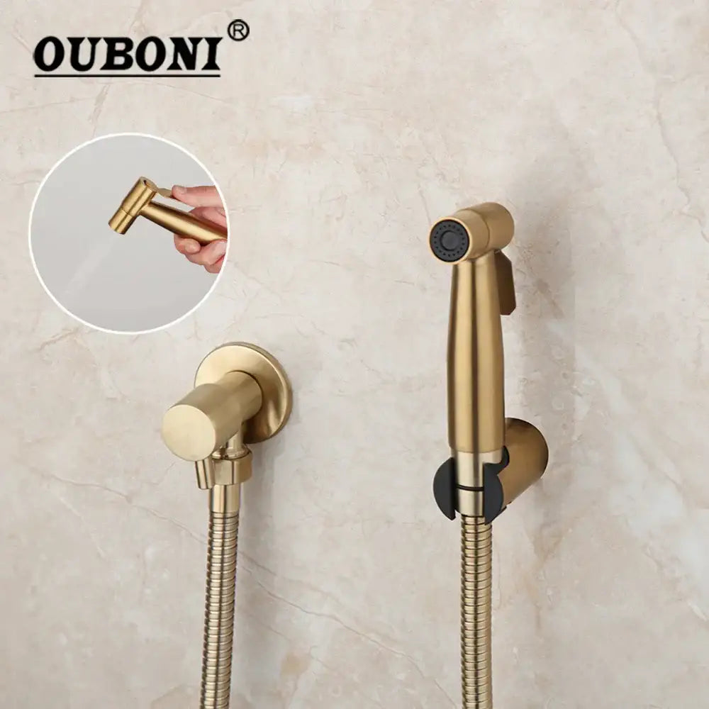 Modern brushed gold bidet faucet stainless steel bathroom mixer