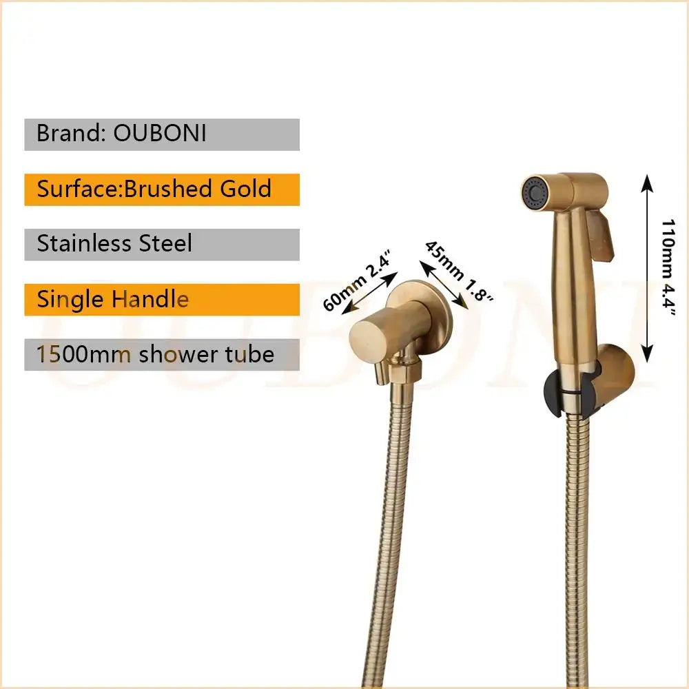 Modern brushed gold bidet faucet stainless steel bathroom mixer