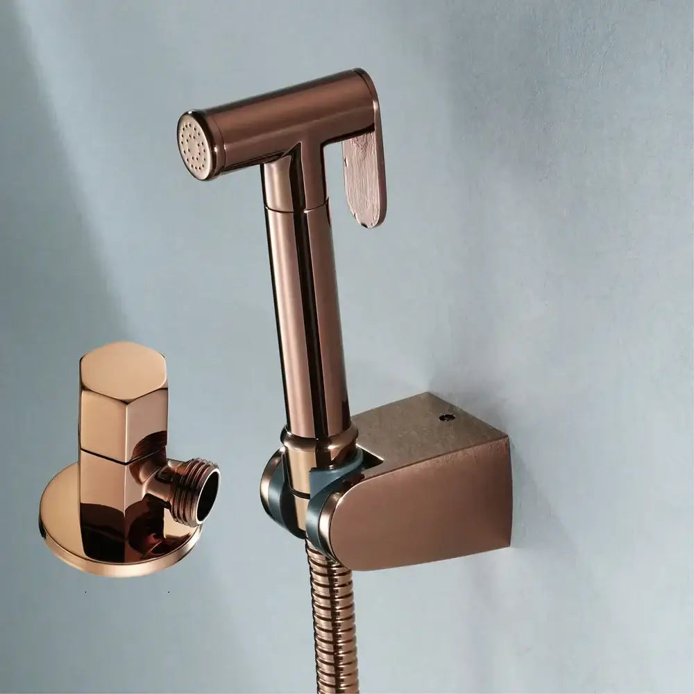 Modern brushed gold bidet sprayer kit bathroom shattaf set