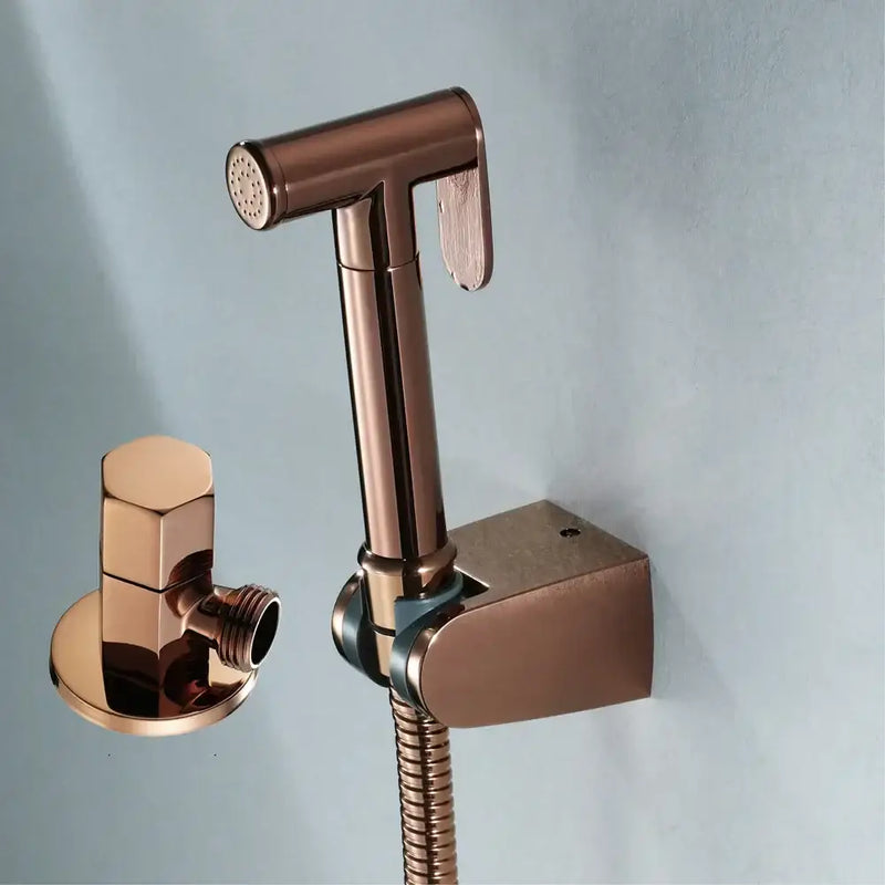 Modern brushed gold bidet sprayer kit bathroom shattaf set