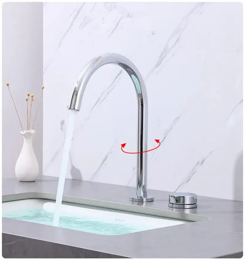 Modern brushed gold & black basin faucet kitchen sink tap