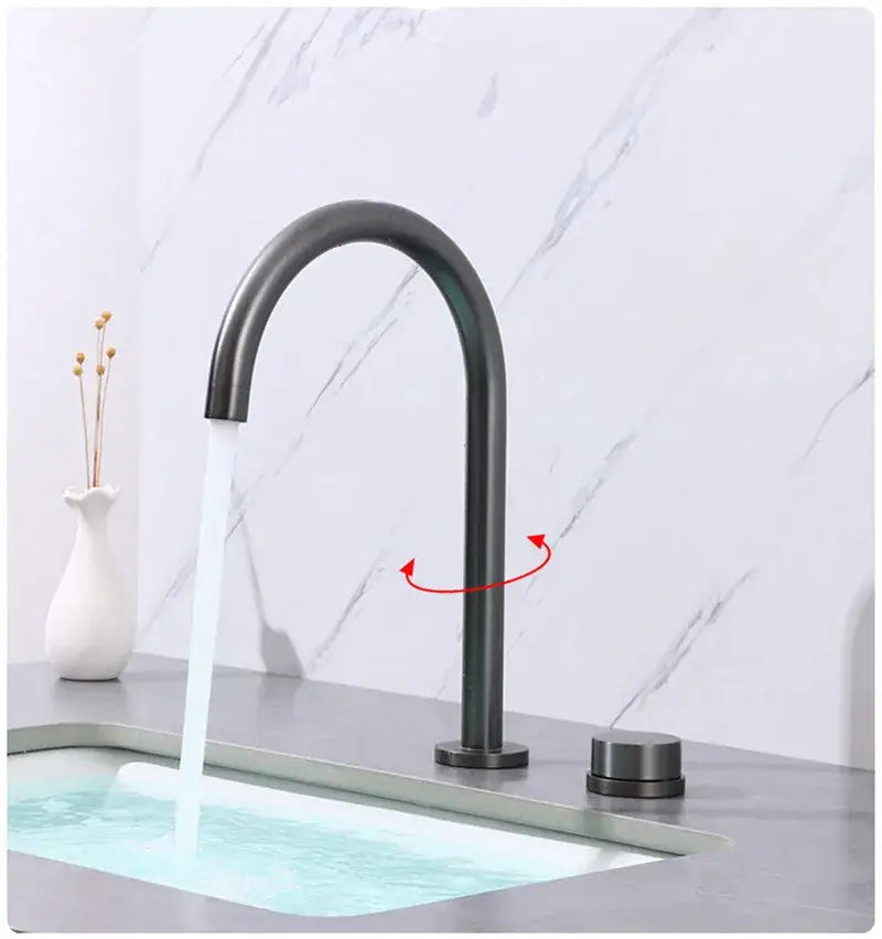 Modern brushed gold & black basin faucet kitchen sink tap