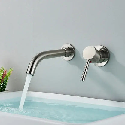 Modern brushed gold & black wall mounted basin faucet bathroom mixer