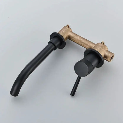 Modern brushed gold & black wall mounted basin faucet bathroom mixer