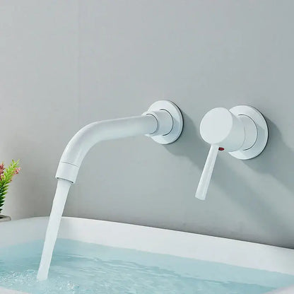 Modern brushed gold & black wall mounted basin faucet bathroom mixer