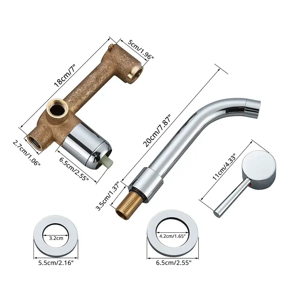 Modern brushed gold & black wall mounted basin faucet bathroom mixer