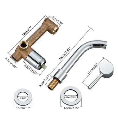 Modern brushed gold & black wall mounted basin faucet bathroom mixer