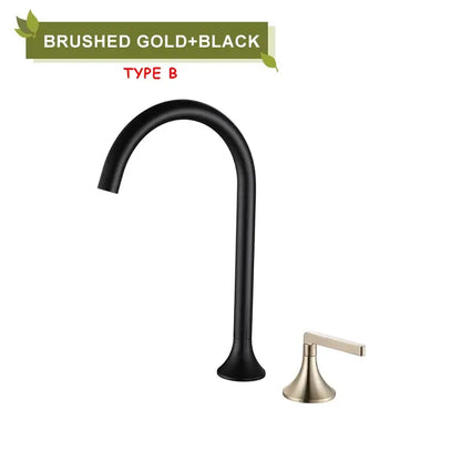 Modern brushed gold brass basin faucet kitchen mixer tap