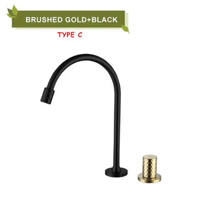 Modern brushed gold brass basin faucet kitchen mixer tap