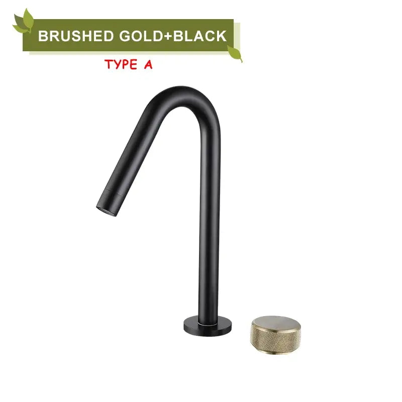Modern brushed gold brass basin faucet kitchen mixer tap