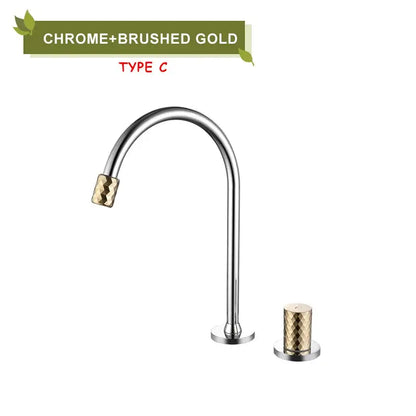 Modern brushed gold brass basin faucet kitchen mixer tap