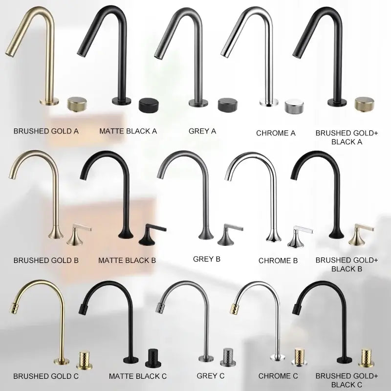 Modern brushed gold brass basin faucet kitchen mixer tap