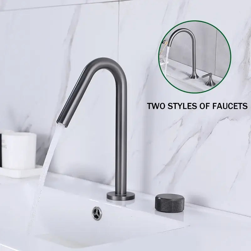Modern brushed gold brass basin faucet kitchen mixer tap