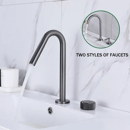 Modern brushed gold brass basin faucet kitchen mixer tap