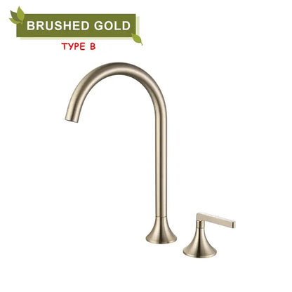 Modern brushed gold brass basin faucet kitchen mixer tap
