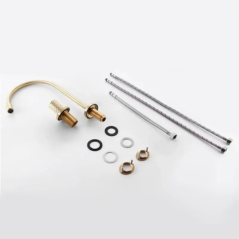 Modern brushed gold brass basin faucet kitchen mixer tap