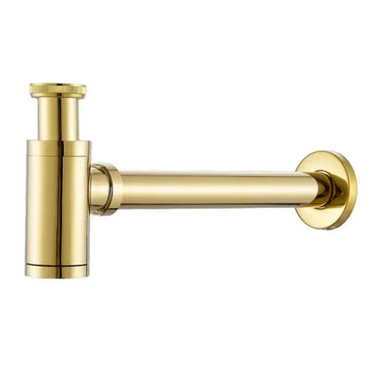 Modern brushed gold brass basin p-trap bathroom sink drain