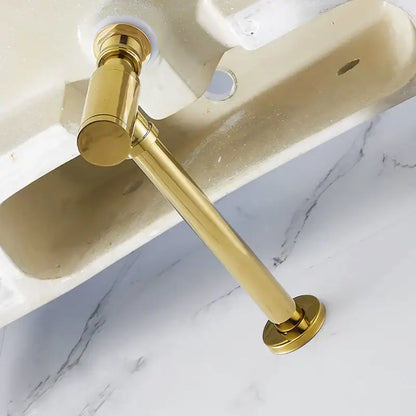Modern brushed gold brass basin p-trap bathroom sink drain