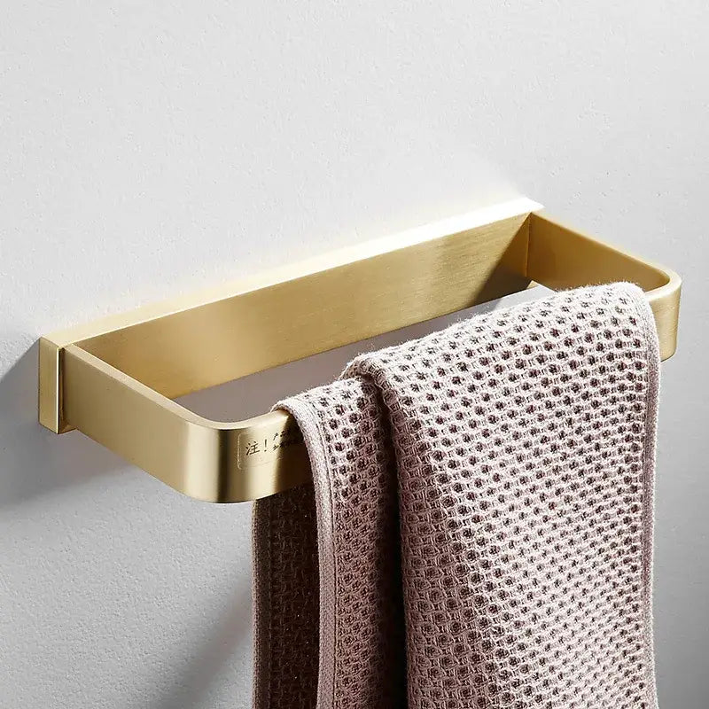 Modern brushed gold brass bath hardware set bathroom towel rack