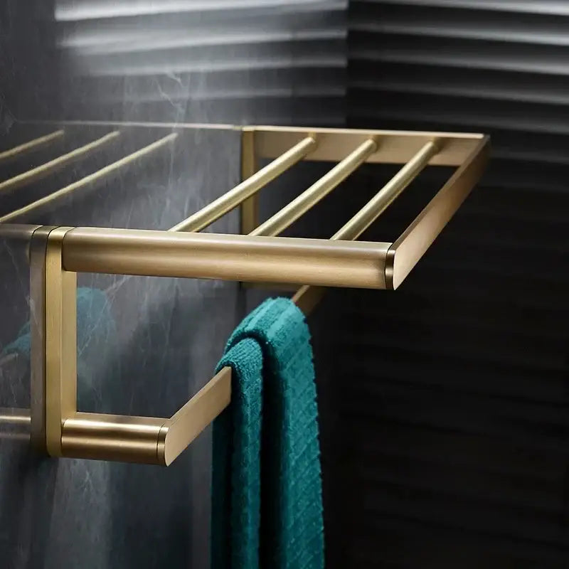 Modern brushed gold brass bath hardware set bathroom towel rack