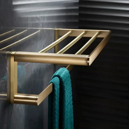 Modern brushed gold brass bath hardware set bathroom towel rack