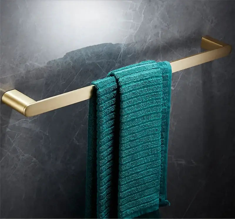 Modern brushed gold brass bath hardware set bathroom towel rack
