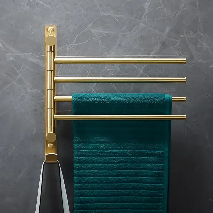 Modern brushed gold brass bath hardware set bathroom towel rack
