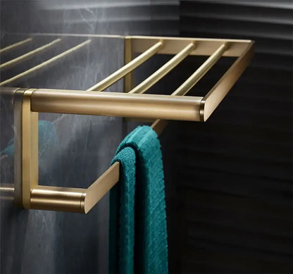 Modern brushed gold brass bath hardware set bathroom towel rack
