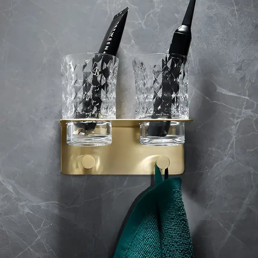 Modern brushed gold brass bath hardware set bathroom towel rack