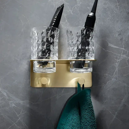 Modern brushed gold brass bath hardware set bathroom towel rack