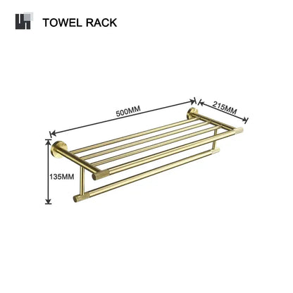 Modern brushed gold brass bathroom accessories set for bathroom
