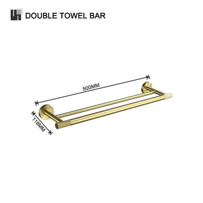 Modern brushed gold brass bathroom accessories set for bathroom