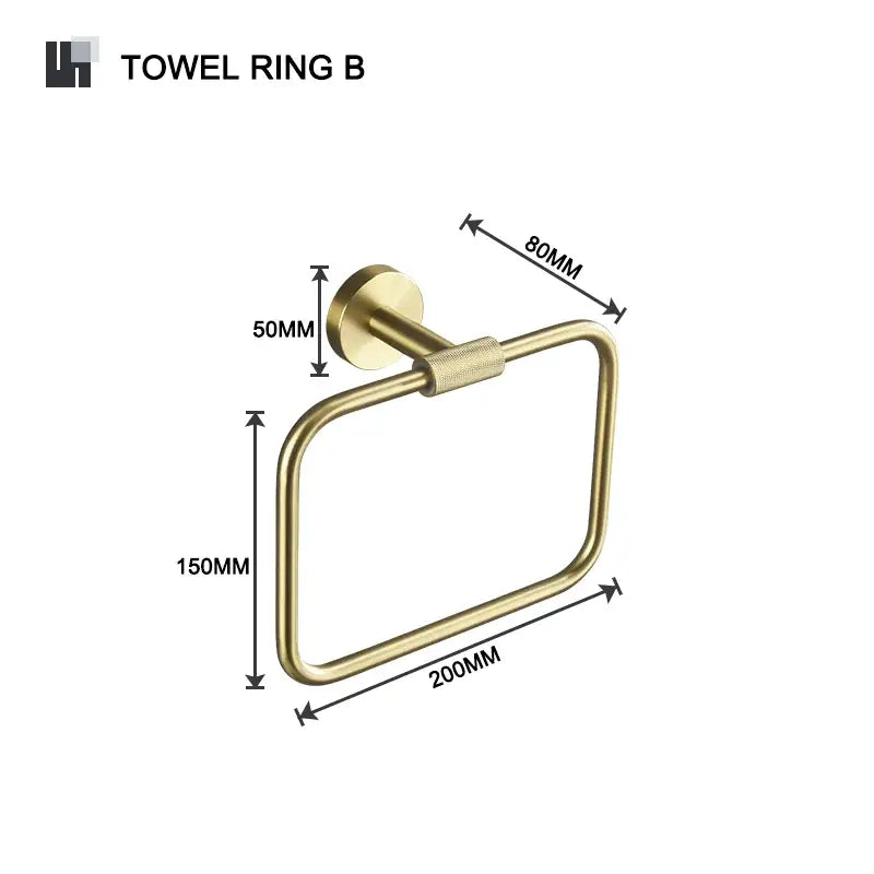 Modern brushed gold brass bathroom accessories set for bathroom