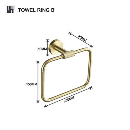 Modern brushed gold brass bathroom accessories set for bathroom