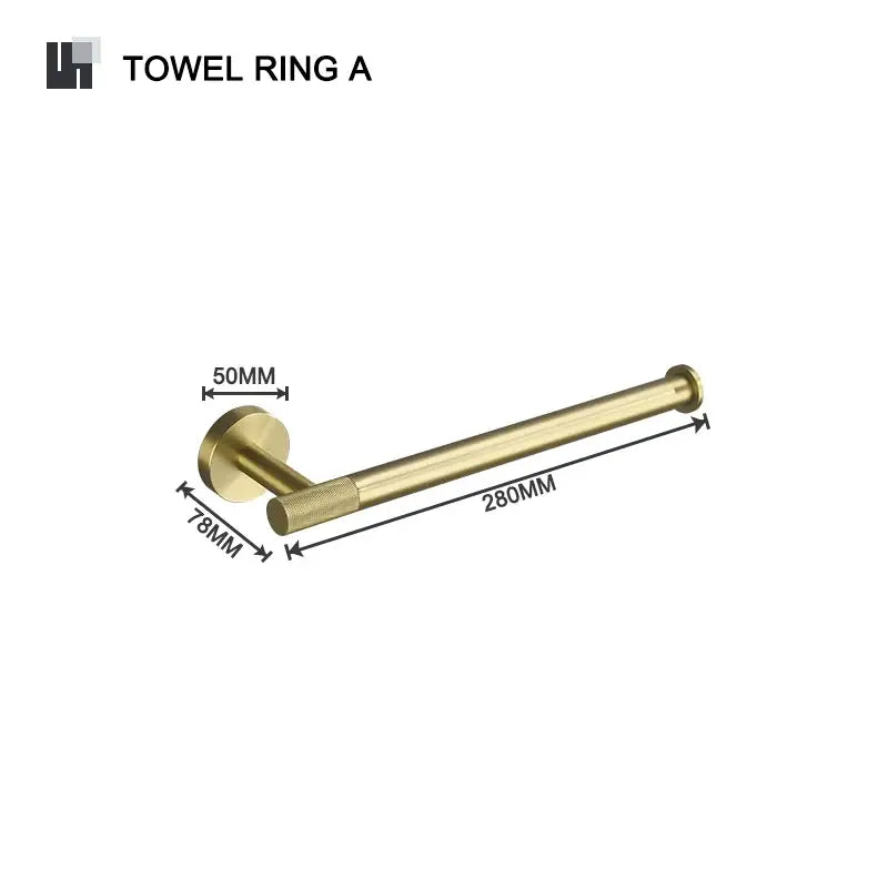 Modern brushed gold brass bathroom accessories set for bathroom