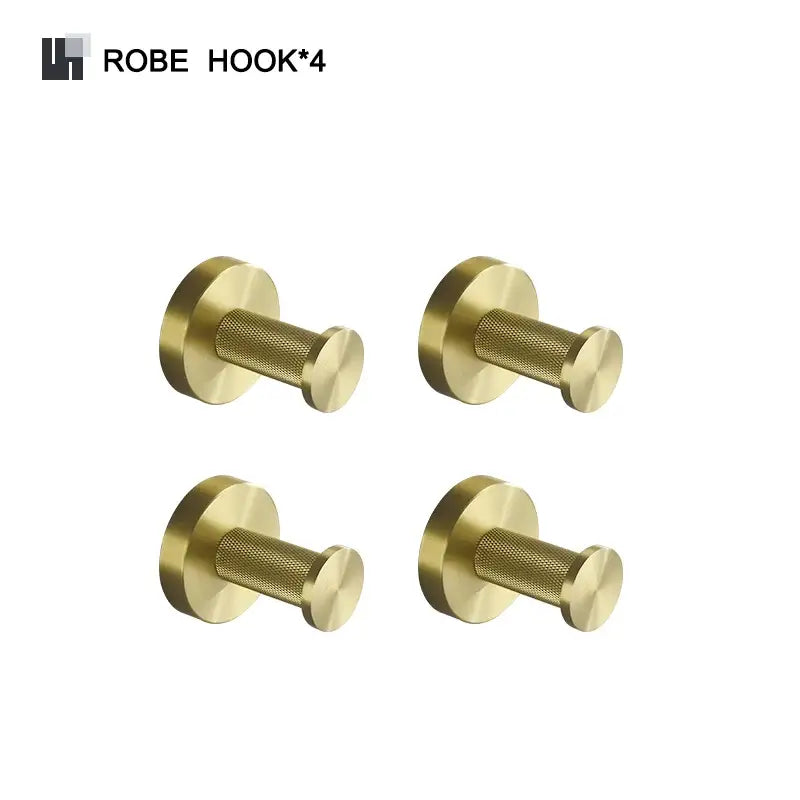 Modern brushed gold brass bathroom accessories set for bathroom