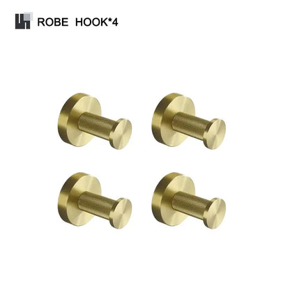 Modern brushed gold brass bathroom accessories set for bathroom