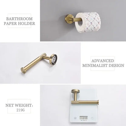 Modern brushed gold brass bathroom accessories set for bathroom