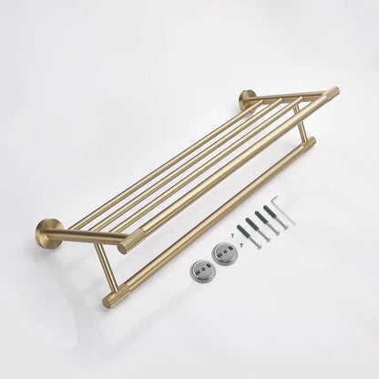 Modern brushed gold brass bathroom accessories set for bathroom