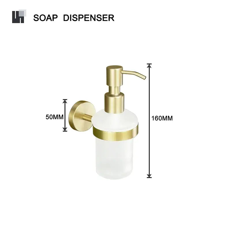 Modern brushed gold brass bathroom accessories set for bathroom