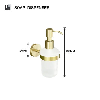 Modern brushed gold brass bathroom accessories set for bathroom