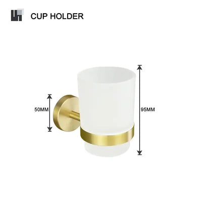 Modern brushed gold brass bathroom accessories set for bathroom
