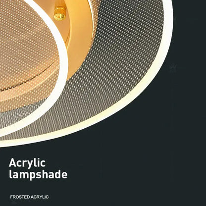 Modern brushed gold double layer 60cm led ceiling light living room