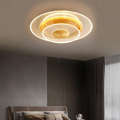 Modern brushed gold double layer 60cm led ceiling light living room